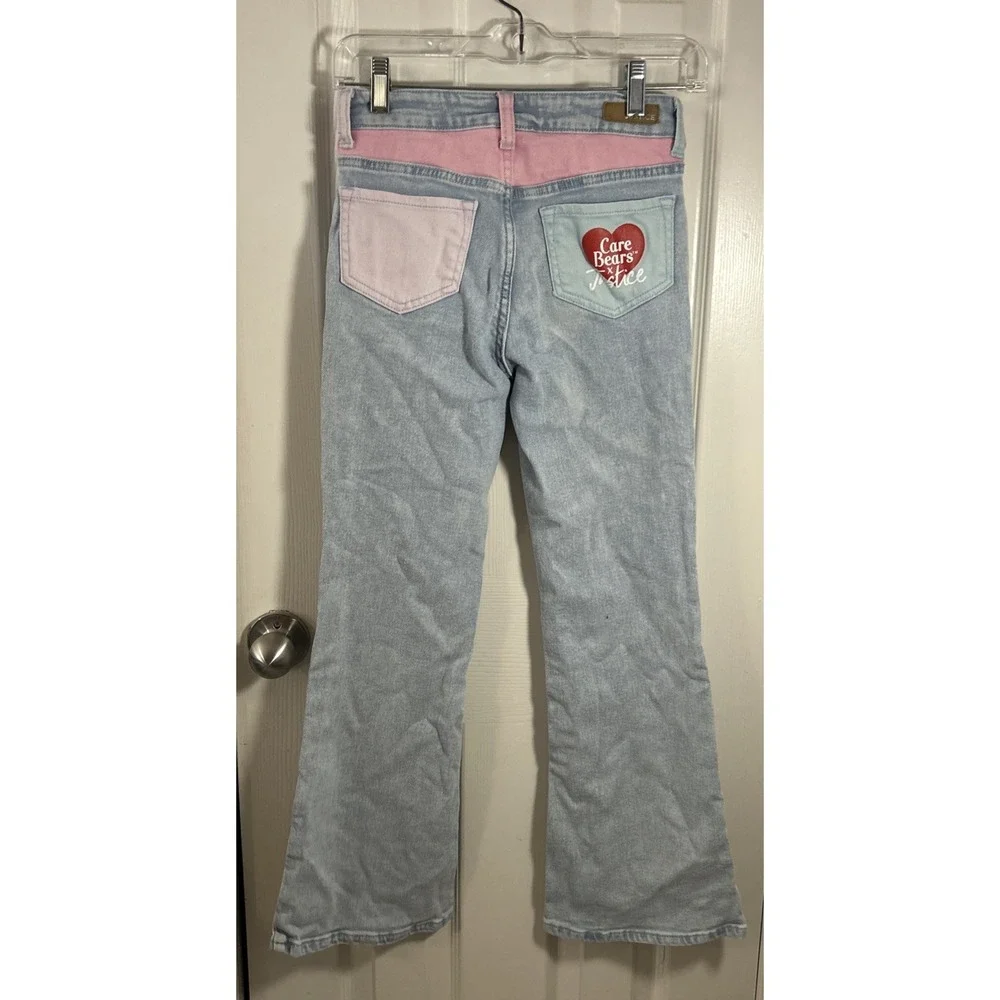 Justice Care Bears Girls Bootcut Jeans Size 12 Light Wash